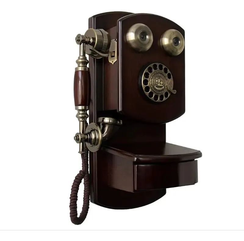Daeoibhjr Telefone De Parede De Discagem Rotativa Retro, Telefones Fixos Antigos Para Casa, Telefone Com Cabo Vintage, Campainha Mecânica Alta, Adequado Para Sala De Estar, Escola, Escritório...