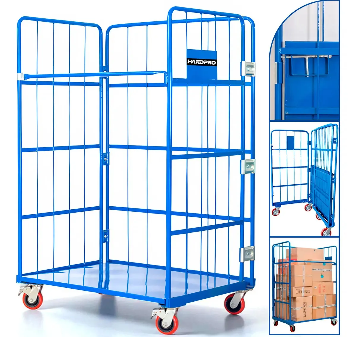 Caminhão de carga industrial Blue Container Picking Cage Warehouse