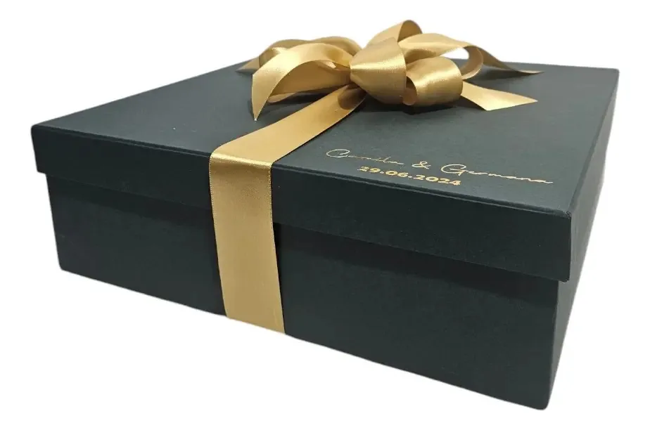 Caixa De Presente 40x40x20 Laço Personalizada Logomarca Cor A Definir