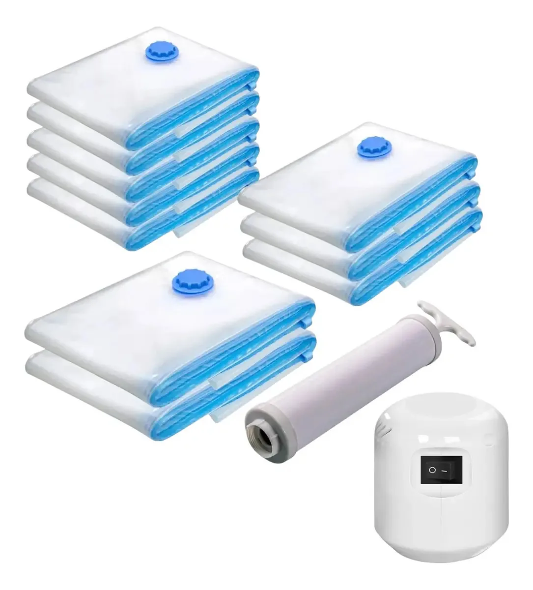 Kit Saco A Vácuo 5 50x60, 3 60x80, 2 70x110 + Bomba 220v