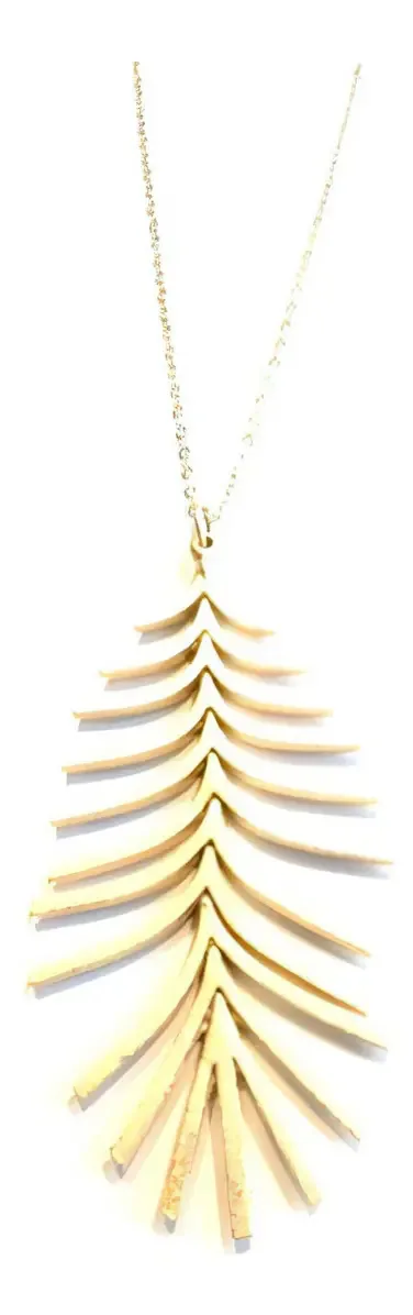 Colar Fishbone Dourado Fosco