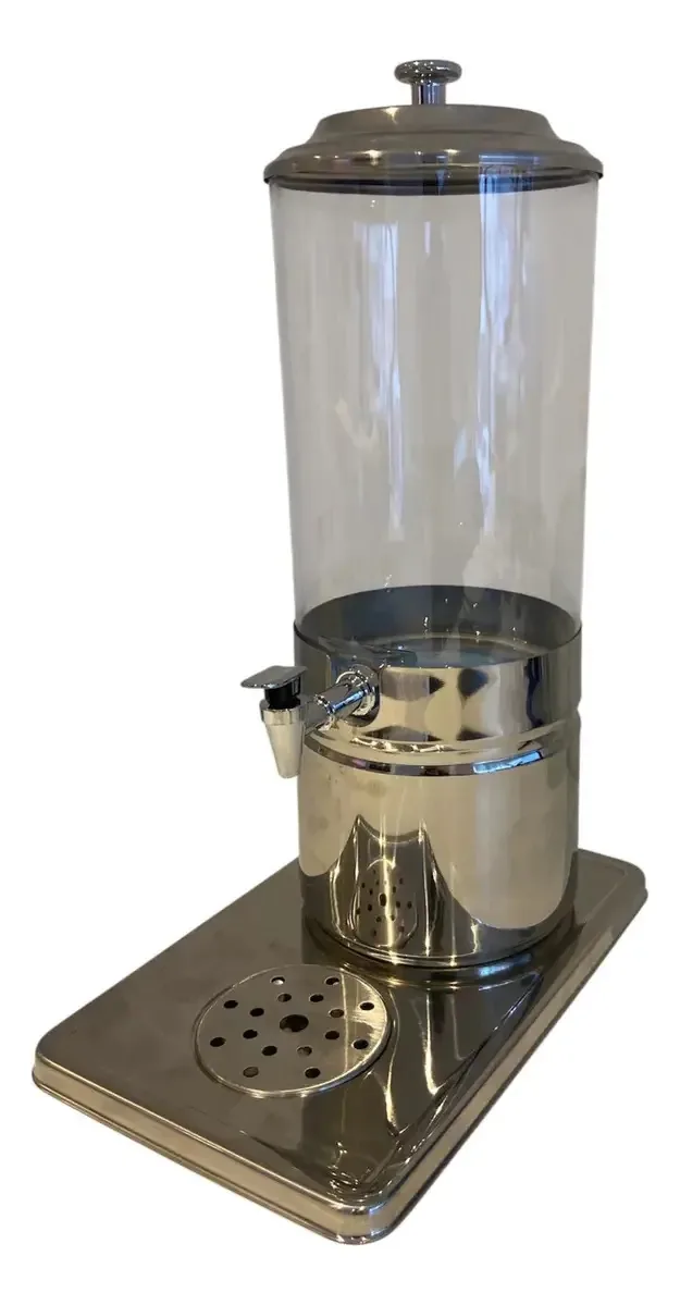 Dispensador de bebidas com torneira, base de aço inoxidável, gastronomia, cor de aço