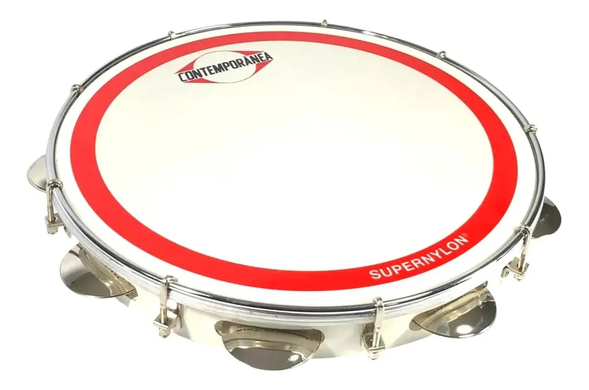Pandeiro Contemporanea 12 40ctssnb Super Nylon Branco