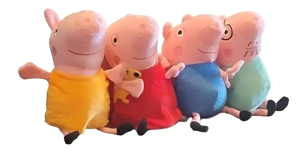 4x Pelúcias Família Peppa Pig Papai Mamãe | Pronta