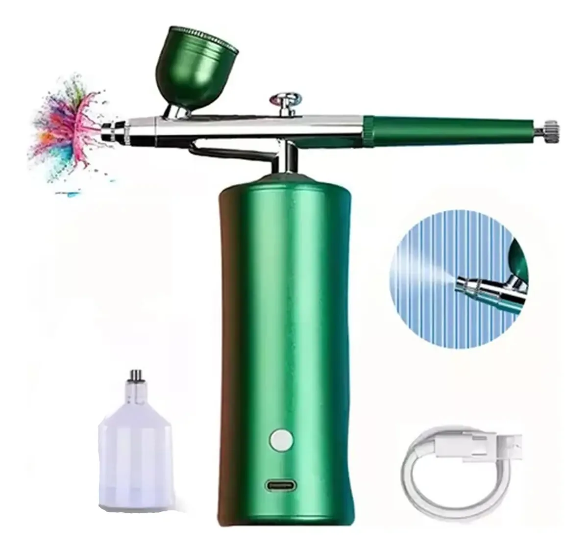 Kit de aerógrafo profissional recarregável sem fio portátil