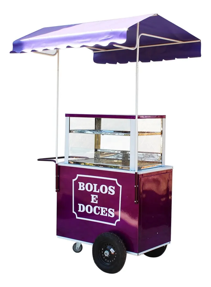 Carrinho Bolo E Doces Térmico Com Placa De Gelo Gelox