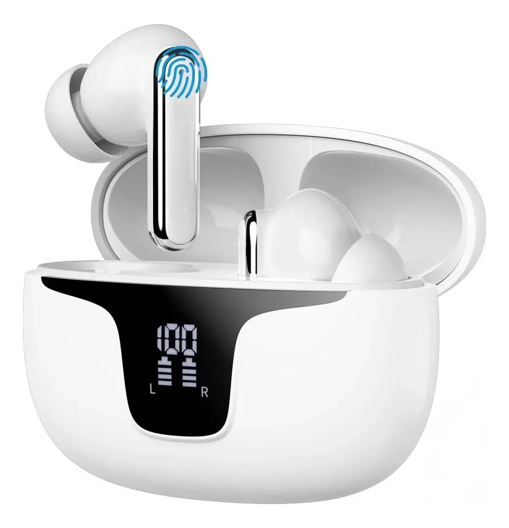 Fones De Ouvido Tws Estéreo Hifi Sem Fio Cancelamento Ruído Cor Branco
