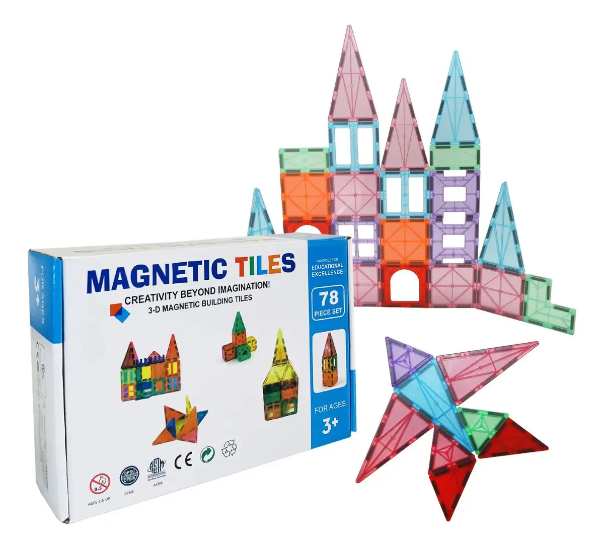 Blocos de construção magnéticos 78 peças