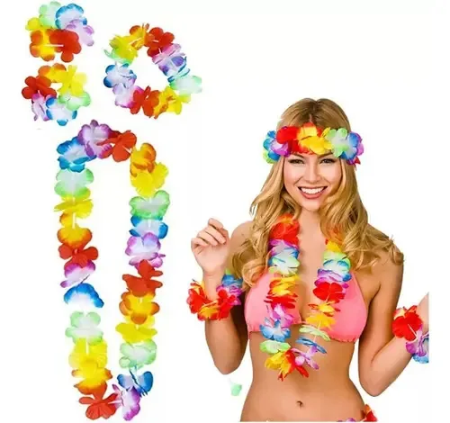 12 colares de flores havaianas Party Crazy Hour Manilla