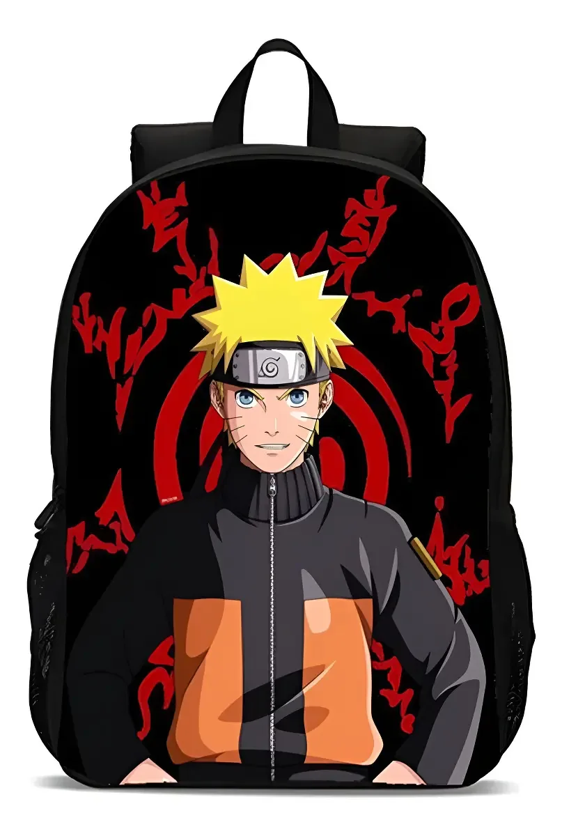 Mochila Escolar Anime Naruto Estampada Alças Conforto 40x30x14cm