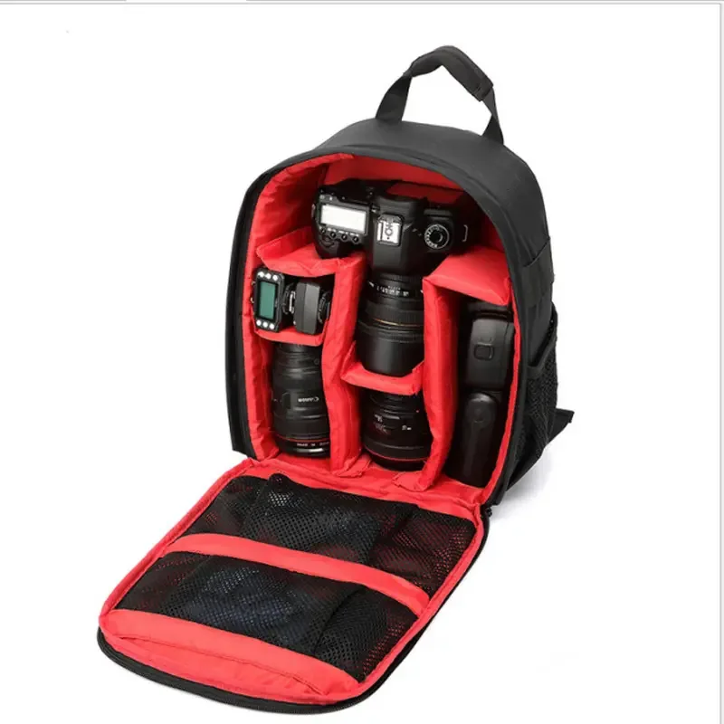 Mochila Para Fotografia Cameras Lentes E Acessórios Cinza Cor Vermelho