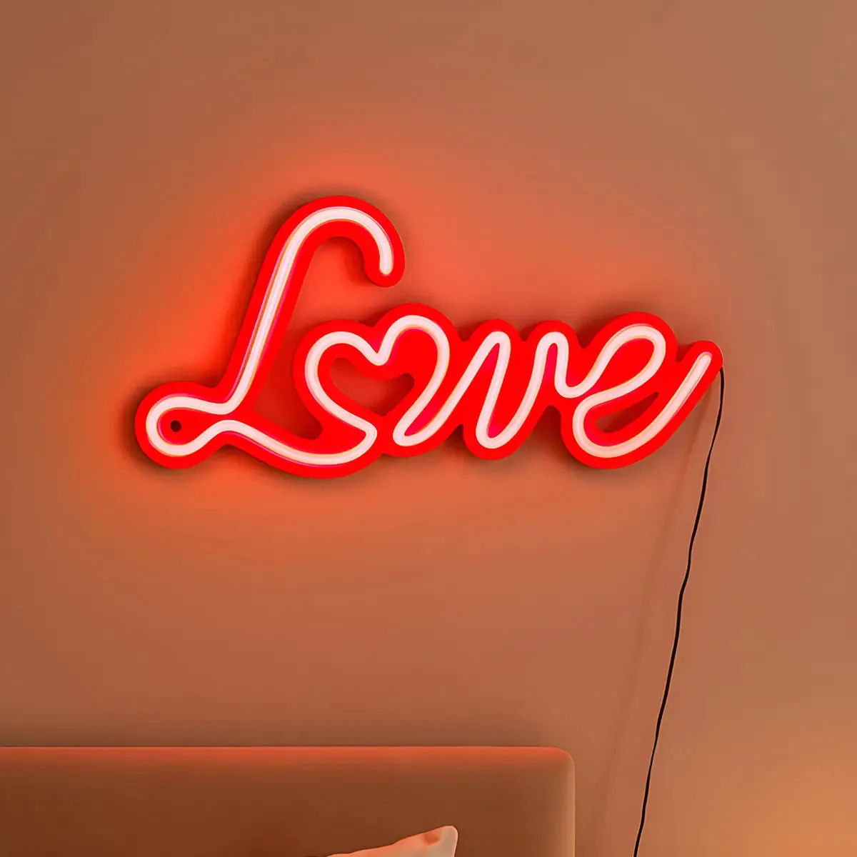 Painel Luminoso Neon Led Decorativo Letreiro Love Vermelho
