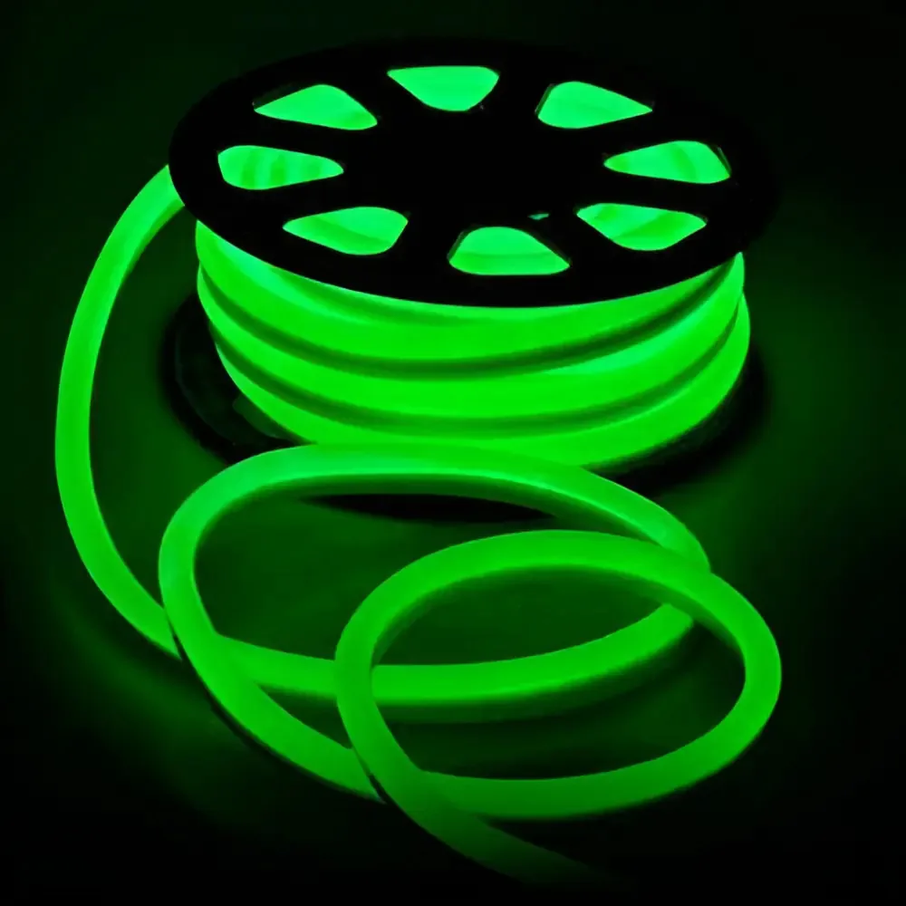 Mangueira LED Neon Flexível 17m Verde IP64 Decoração Exterior