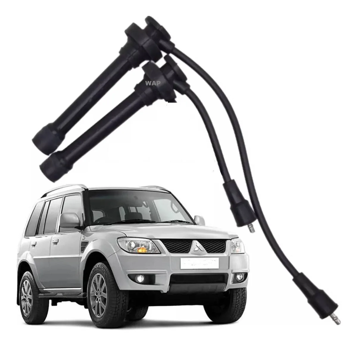 Cabo De Vela Ignição Pajero Tr4 + Supressores 2001 Á 2015 Cor Preto