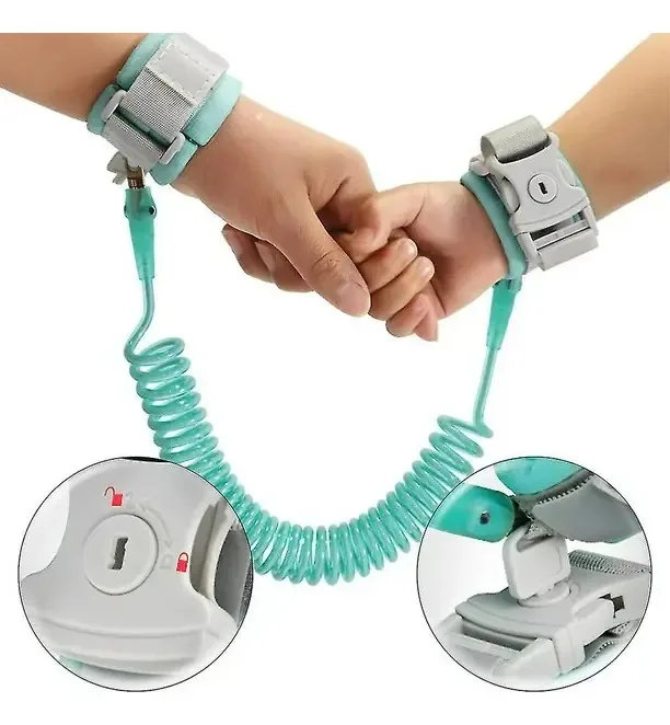 Pulseira anti-perda com segurança para crianças cor turquesa