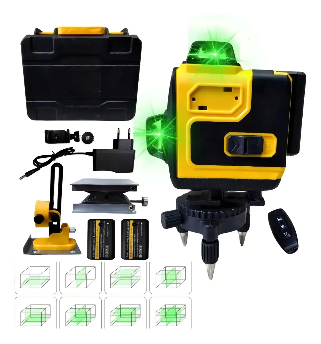 Laser de nível 16 linhas 360° Cross 4D Claxton Green Laser