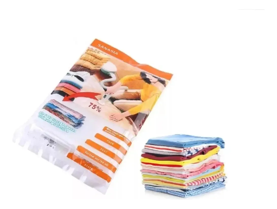 Packx6 Sacos de armazenamento de roupas Sacos de roupas a vácuo 70x100