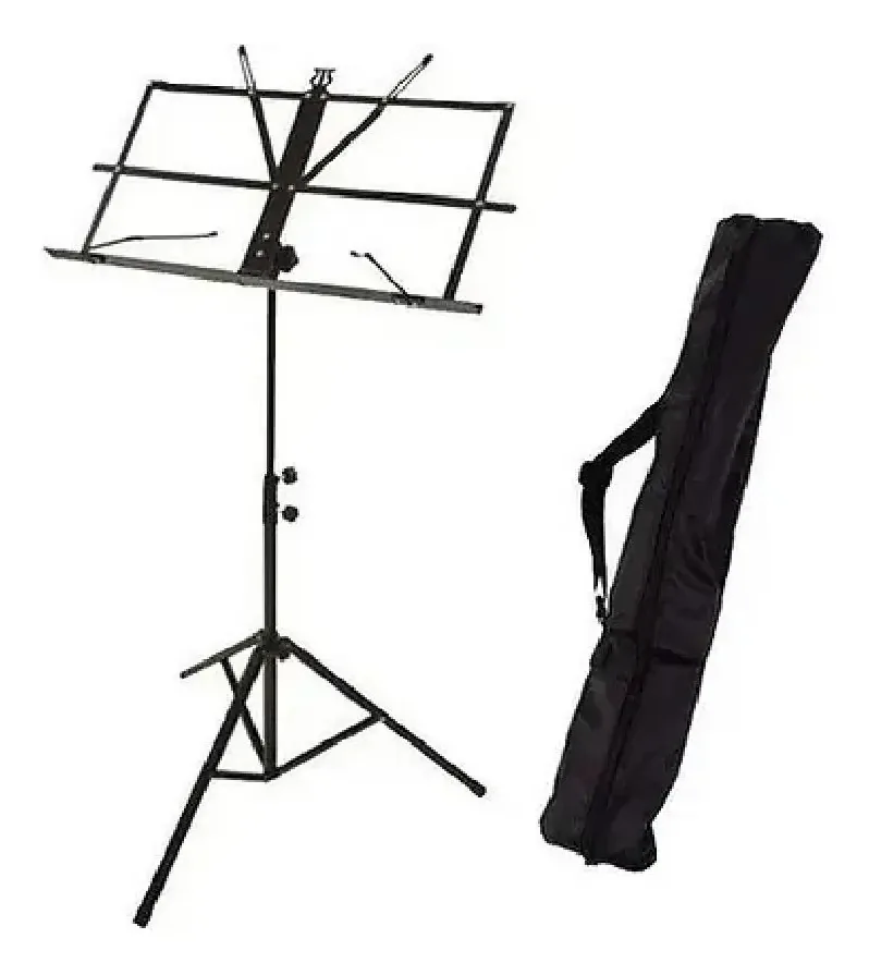 Suporte de partitura dobrável preto Carver Pro com estojo