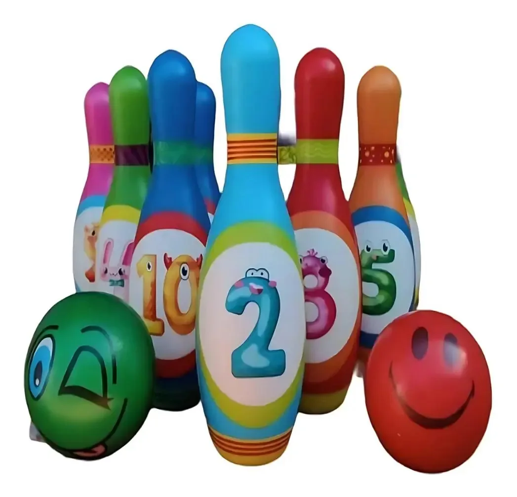 Boliche 10 pinos mais 2 bolas (pauzinhos)