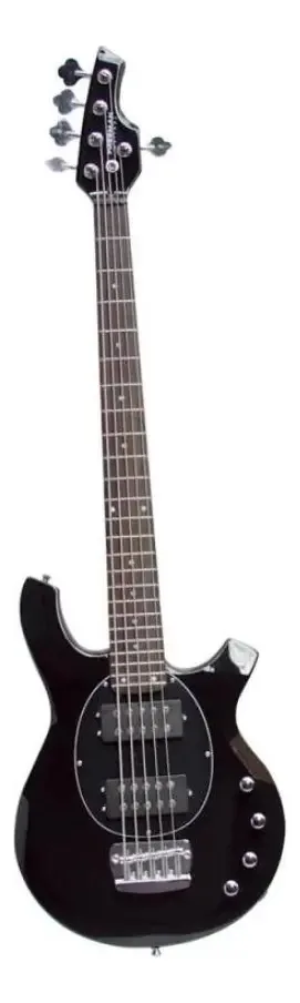 Baixo elétrico preto Freeman Freb885 de 5 cordas