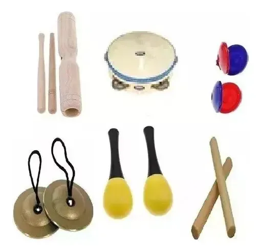 Conjunto de instrumentos de percussão preto para meninos e meninas