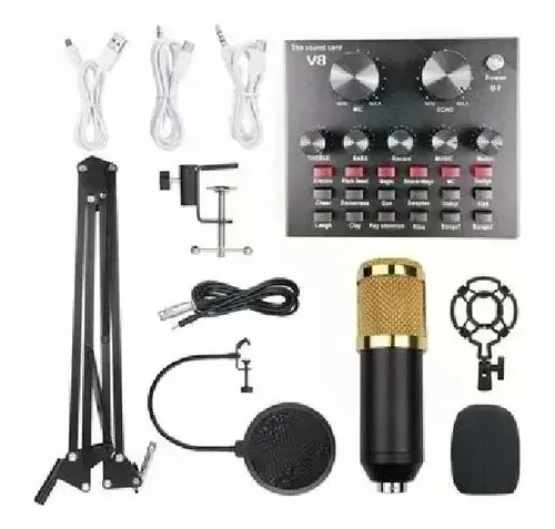 Microfone genérico com fio de estúdio Número de microfones