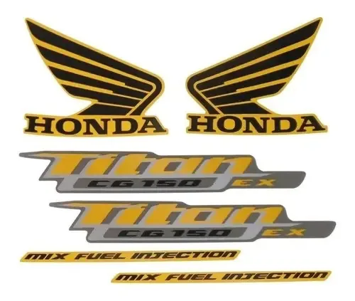 Kit Adesivo de Faixa para Honda Titan 150 2013 EX Amarela LBM