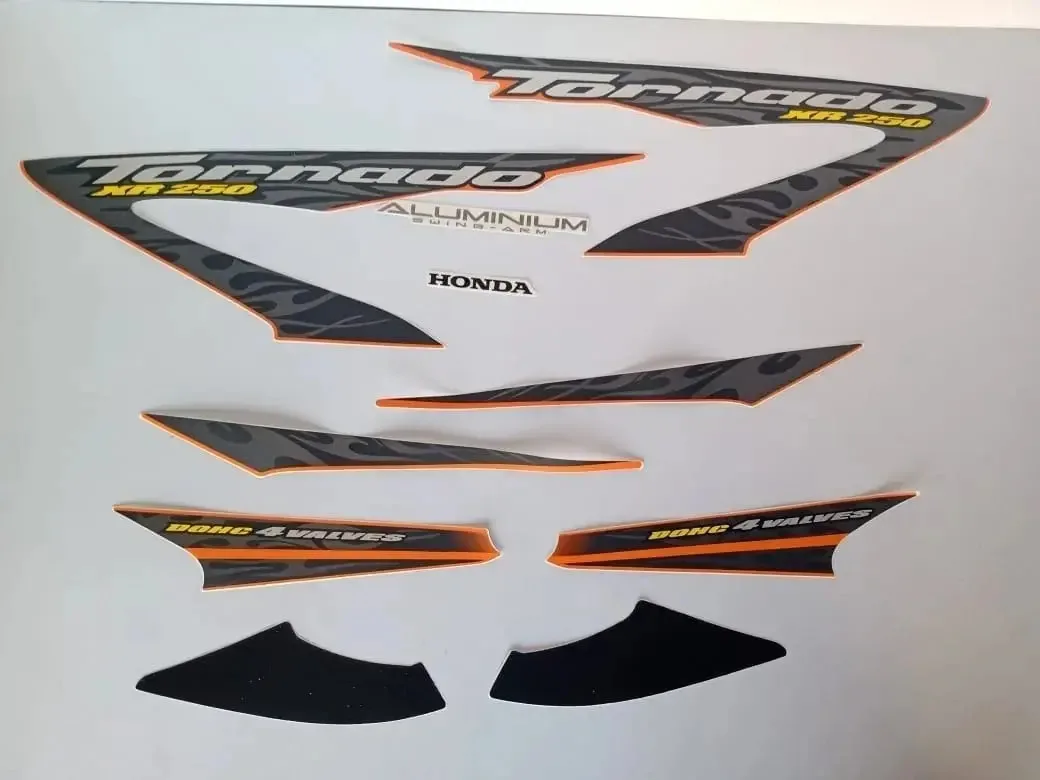 Kit Adesivo Faixa para Moto Honda Tornado 2008 Laranja