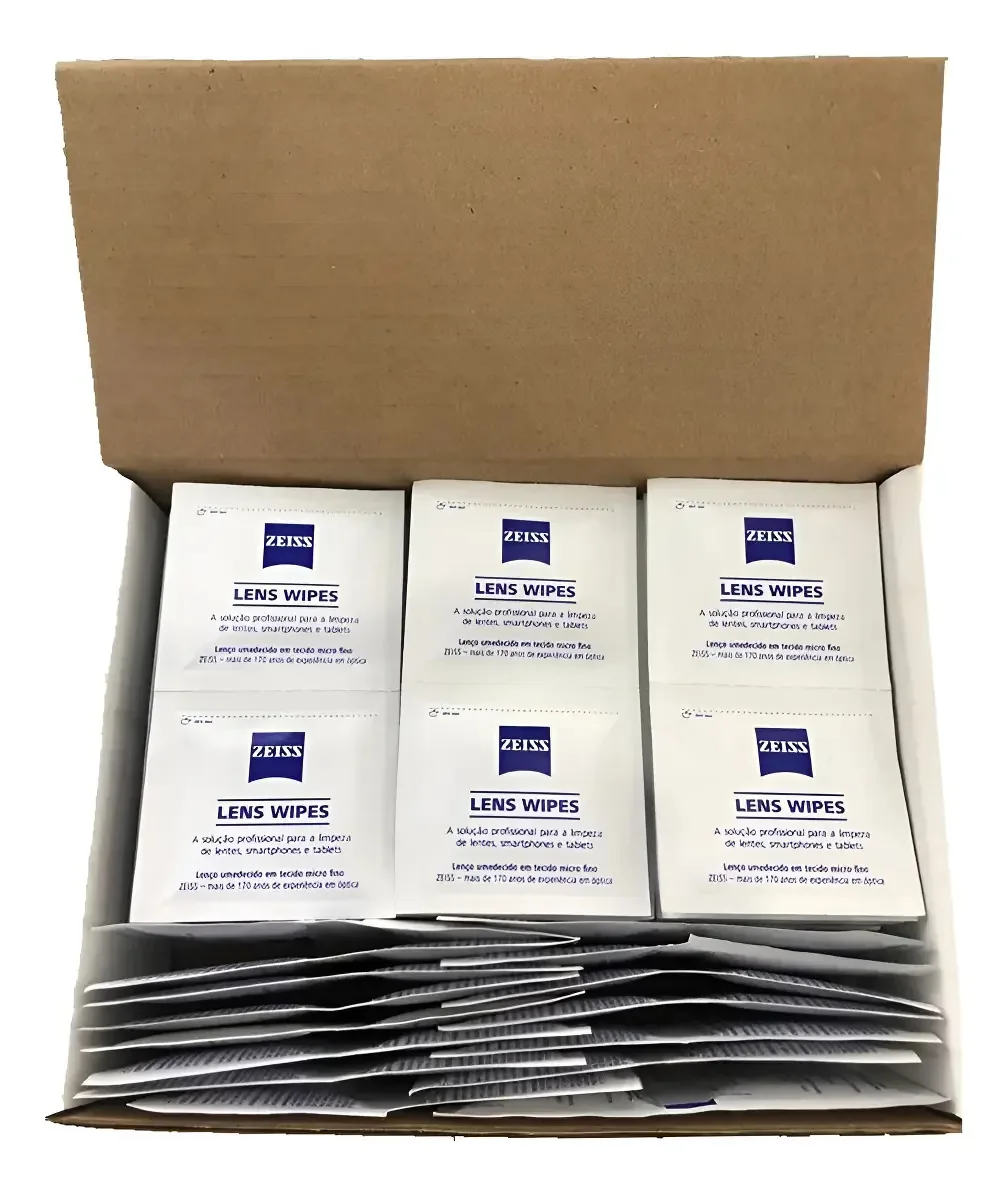 Kit 120 Lenços Umedecidos Zeiss Limpeza Óculos Lens 4 Caixas