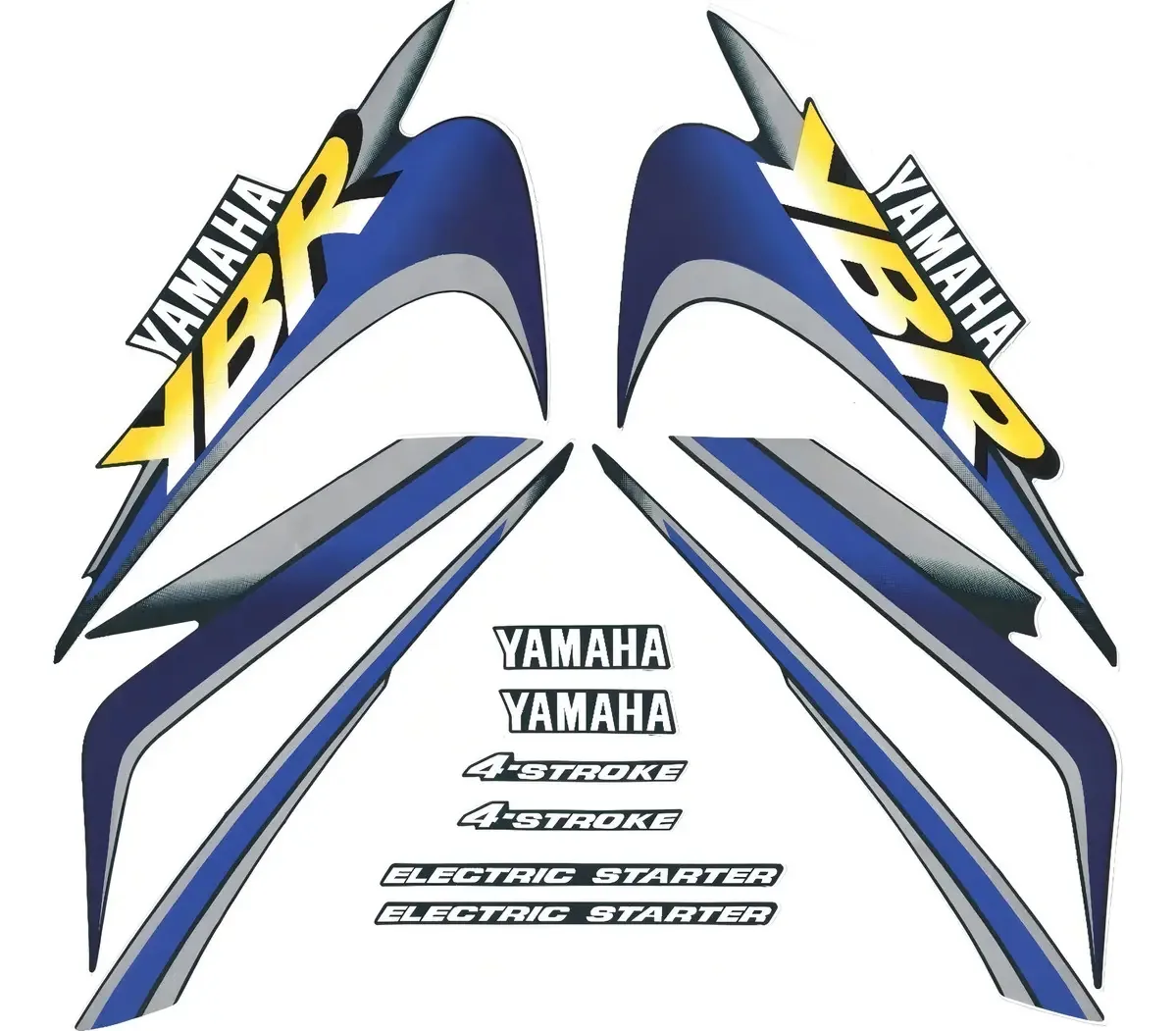 Kit de Adesivos e Faixas LBM para Yamaha YBR 125 2000 Verde