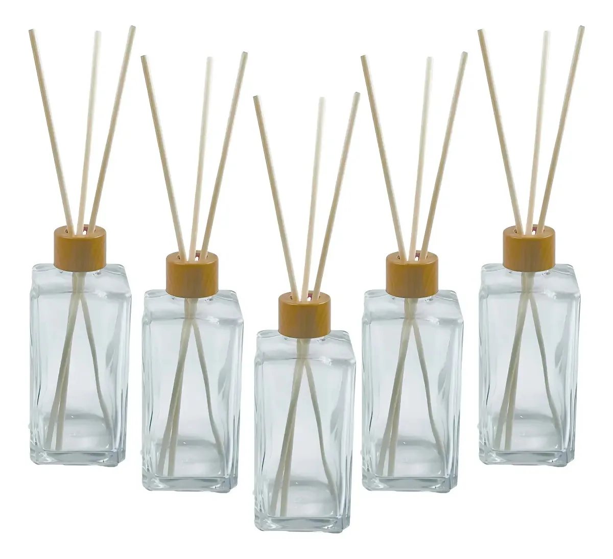 Kit 6 Frasco Difusor Square 250ml Com Tampa + Varetas