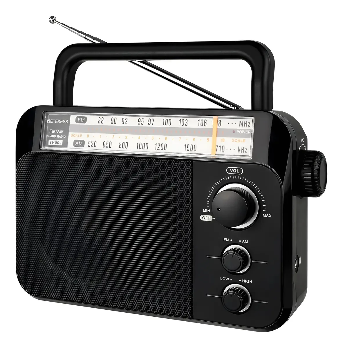Rádio Retekess Fm Tr604 Am, Funciona com Bateria, Rádio Am Fm