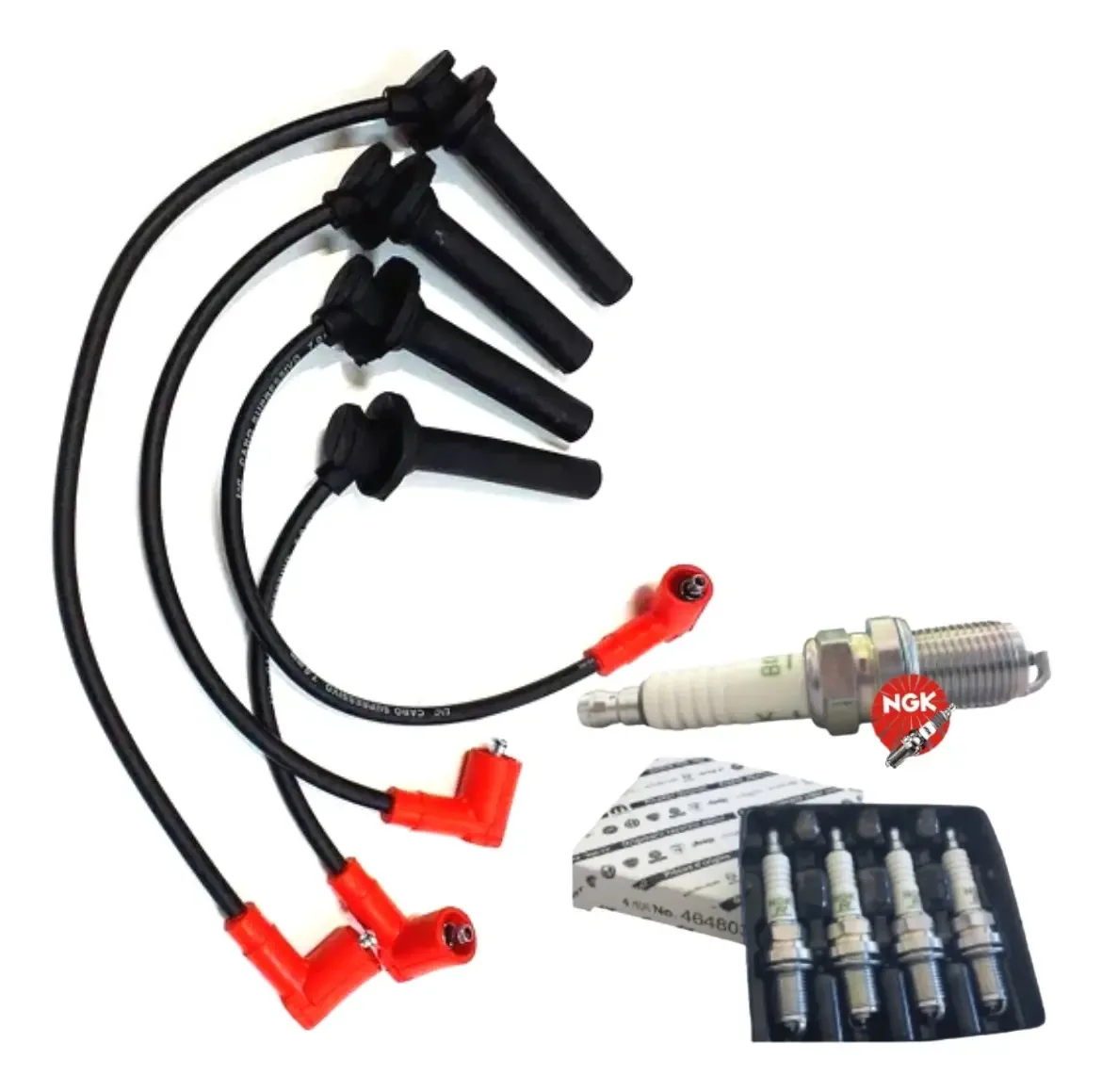 Cabos + Velas Ngk V-power Chery Qq 1.1 16v 2011... Cor Preto