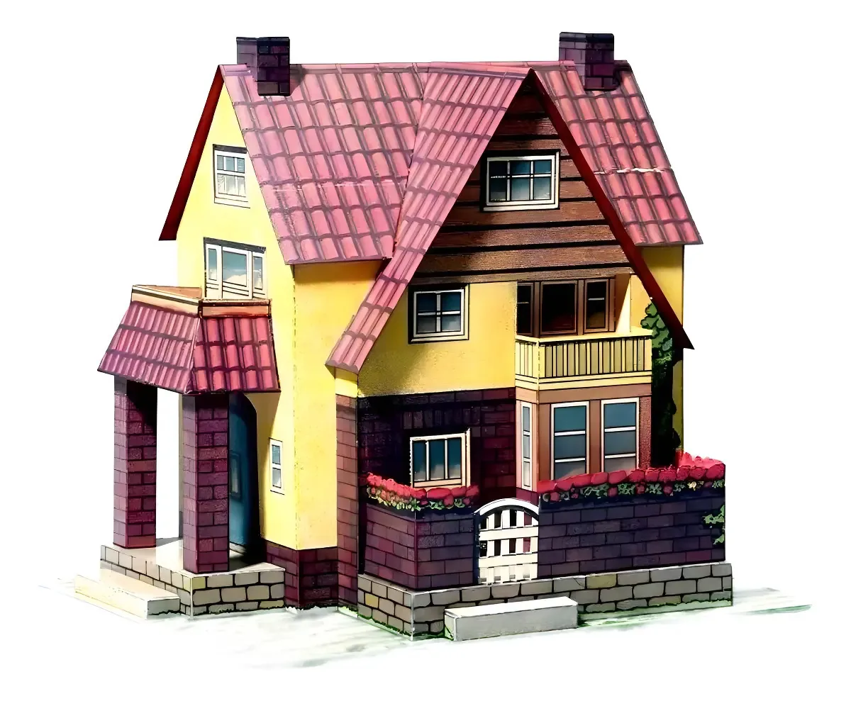 Maquete Casa de Papel Vintage 1920 PDF Imprimível Montagem 14+