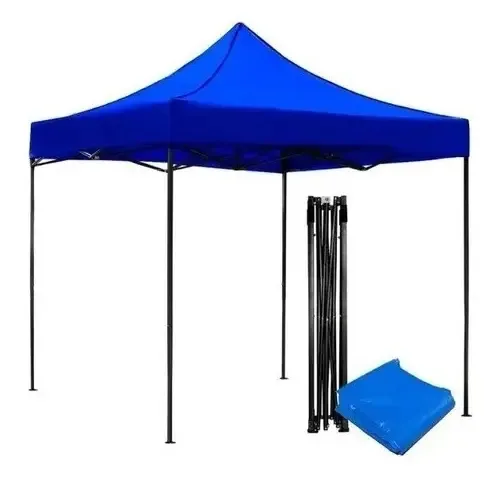 Toldo dobrável azul de aço inoxidável 3x3