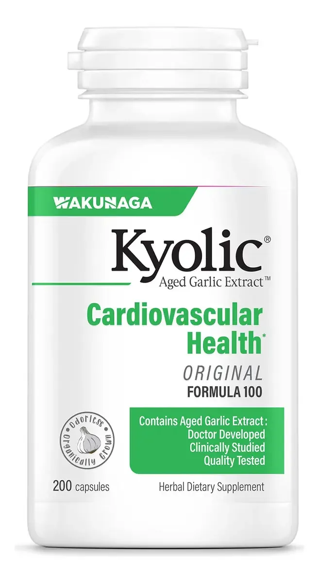 Extrato de alho envelhecido Kyolic 200 cápsulas cardiovasculares