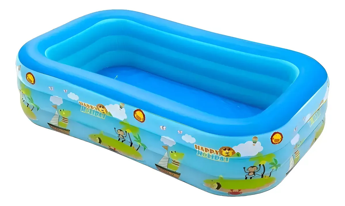 Piscina infantil Piscina retangular inflável 1,50x105x55cm azul