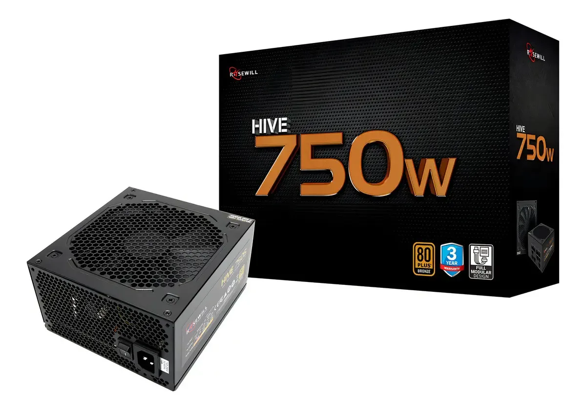 Fonte de alimentação Rosewill 750W Bronze.