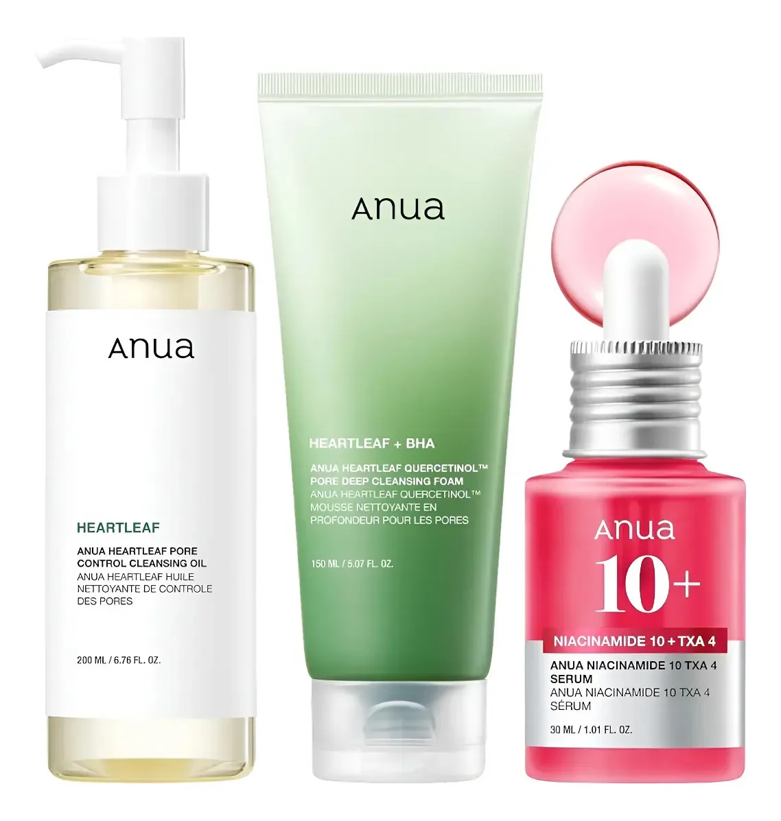 Conjunto de Cuidados com a Pele Suave Coreano Anua Heartleafw