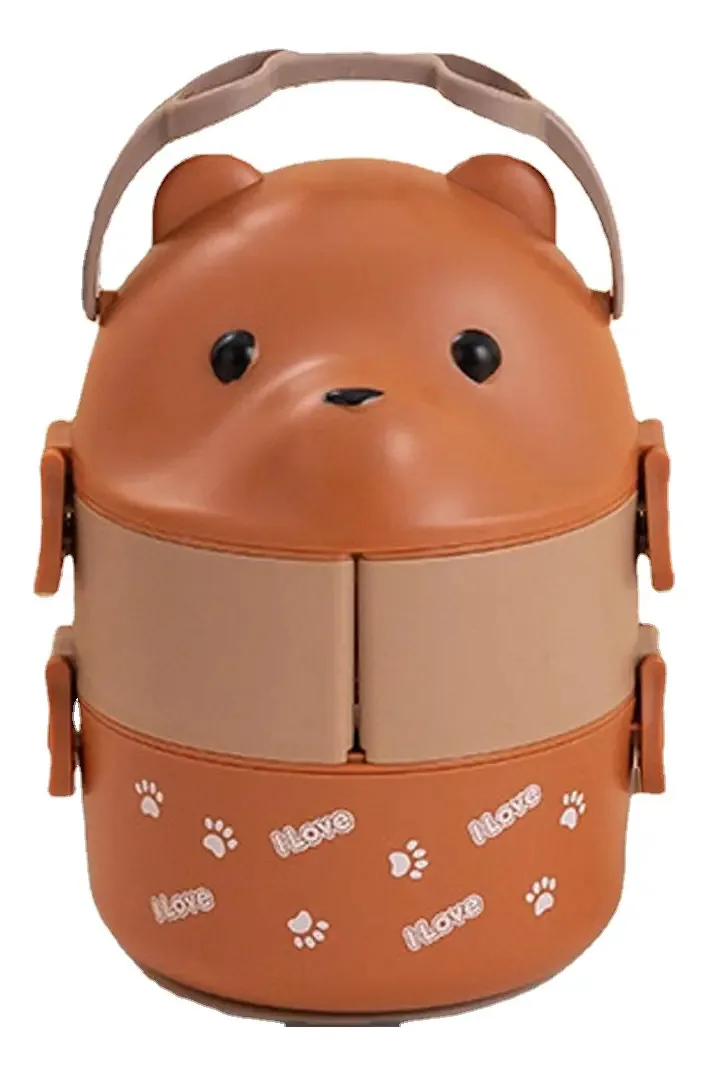 Pacote: 2 lancheiras Teddy Bear com alça e lentes para animais de café