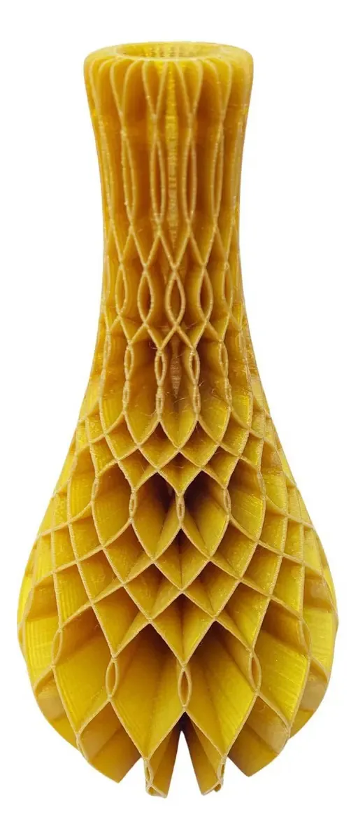 Vaso Decorativo Trama Geométrica Dourado Bugingaria