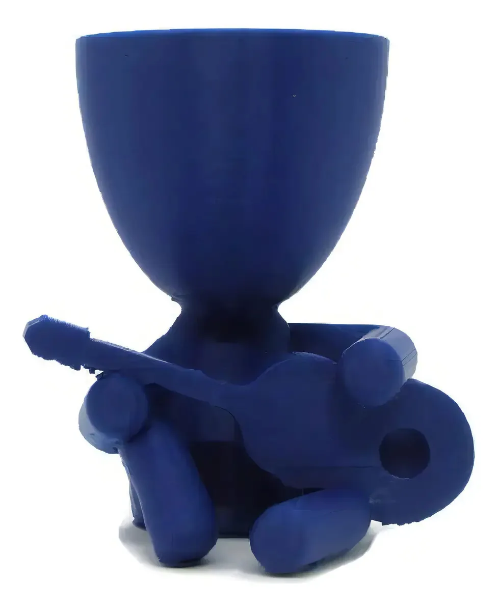 Vaso Decorativo Bob Violão Azul Bugingaria