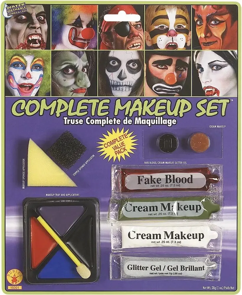 Kit completo de maquiagem Rubie's, 12 peças, multicolorido