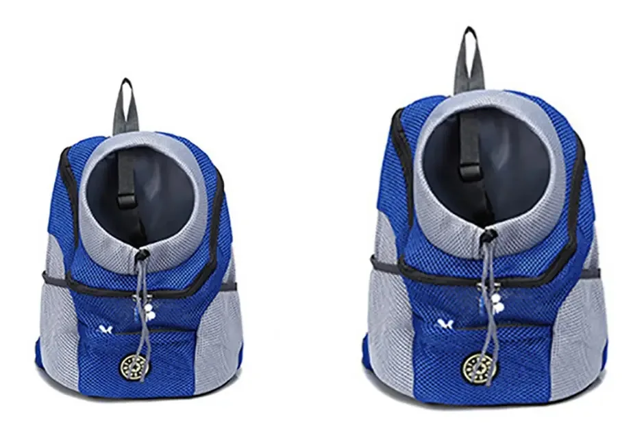 Mochila para cães pequenos azul tamanho M