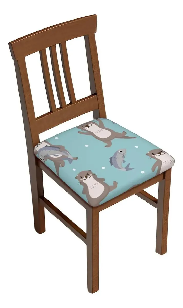 Capas para cadeiras de jantar com adoráveis lontras 16,9x16