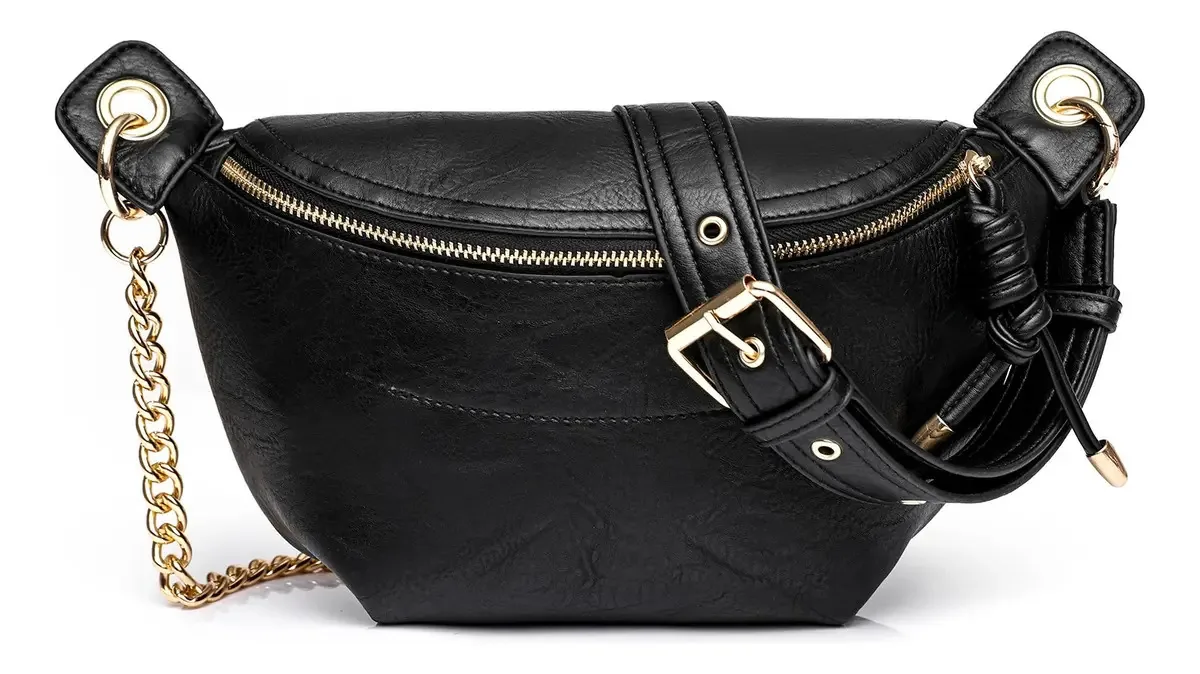 Bolsas de ombro femininas Crossbody Bolsas de ombro modernas anti-roubo de cor preta