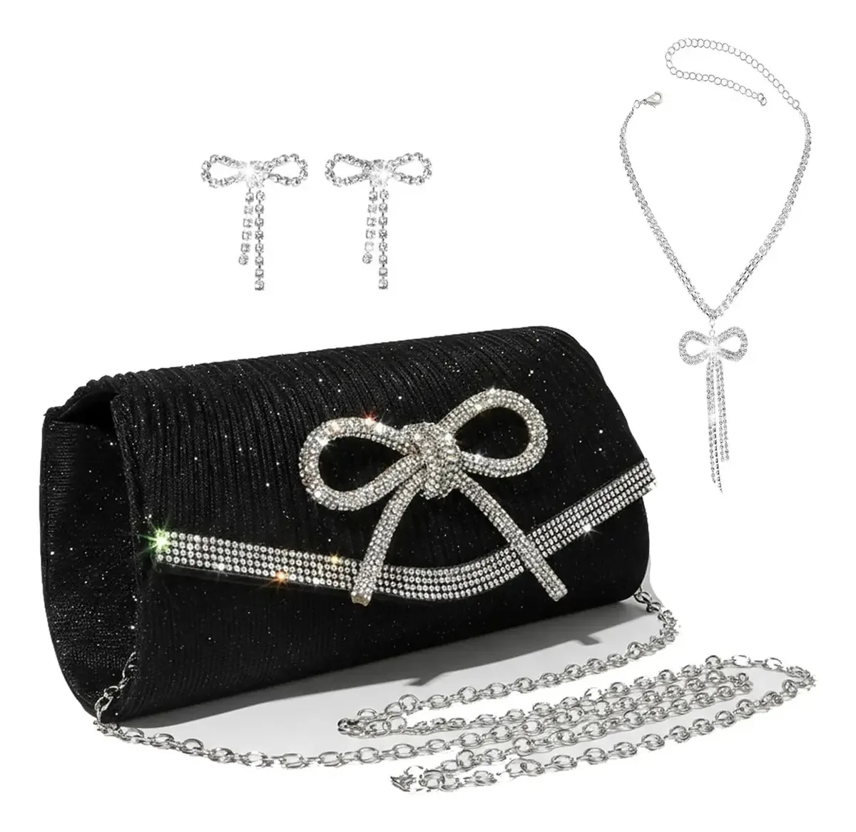 Bolsas de noite femininas clutch com brincos e coleiras Color Style1