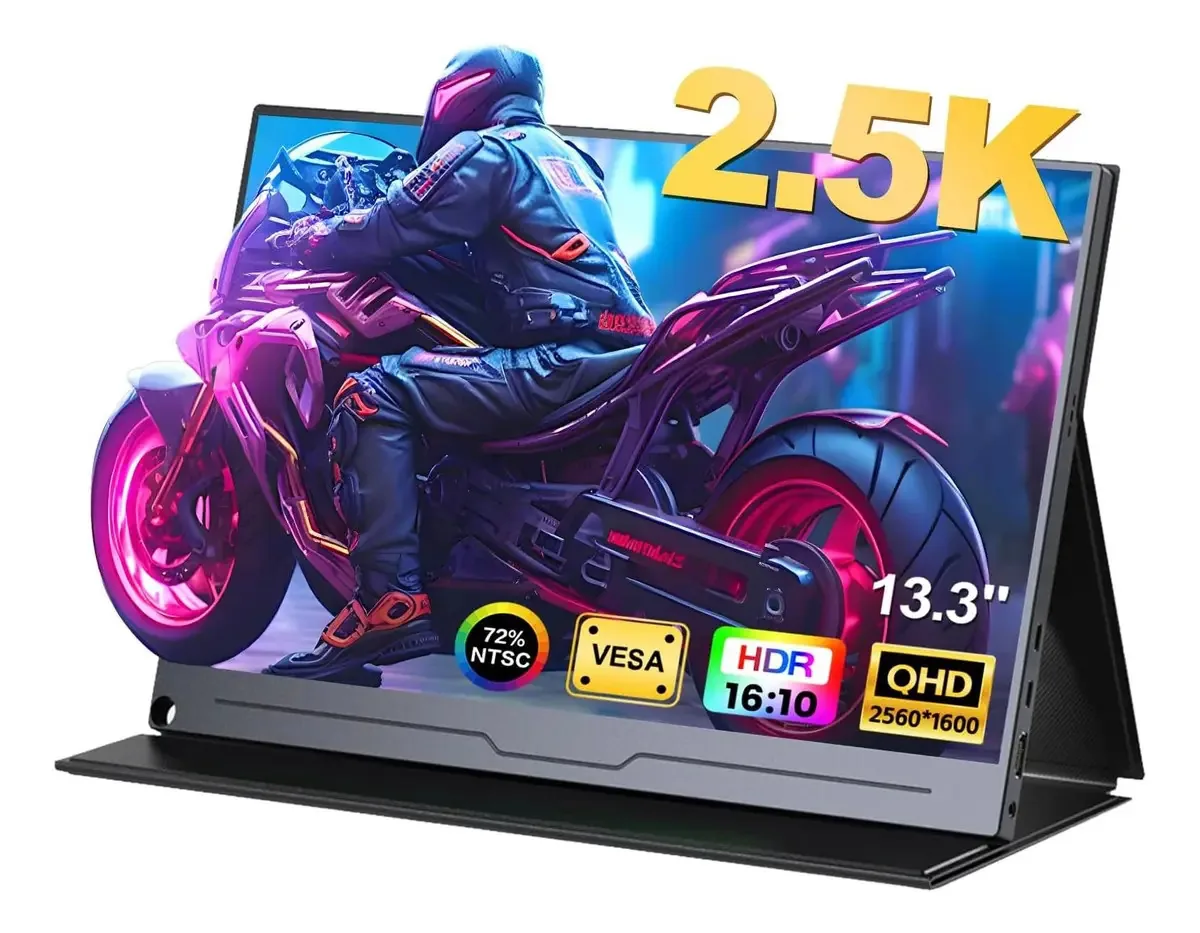 2,5k Monitor Portátil 13.3 2560x1600p Qhd Usb-c Hdmi Monitor