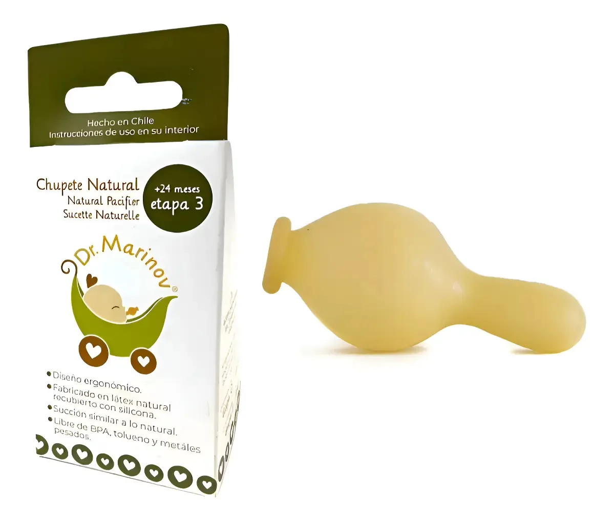 Chupeta Dr. Marinov Stage 3, chupeta ergonômica de silicone, pacote com 24 unidades