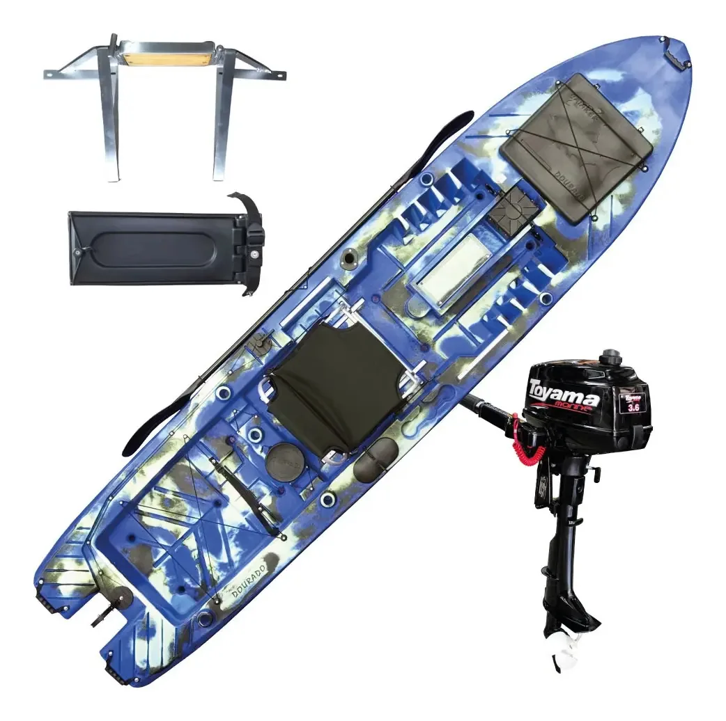 Caiaque Dourado + Toyama 3.6hp + Haste + Suporte - À Vista